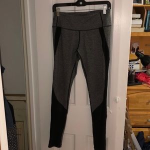 Gray Leggings with Black Mesh